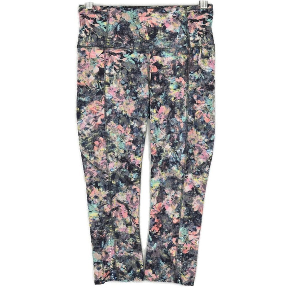 lululemon Fast & Free Crop II *Nulux 19" Size 4 in Dappled Daze Multi